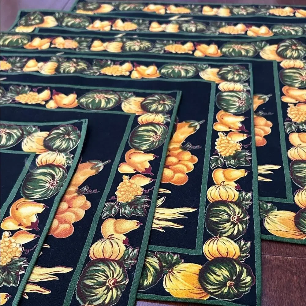 April Cornell for Sur La Table Autumn Harvest Pumpkin Placemats, Set of 6